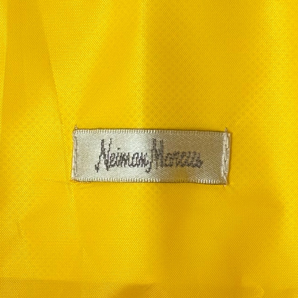 Neiman Marcus faux snakeskin tote bag yellow 14” - Picture 4 of 5
